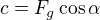 $c=F_g\cos\alpha$