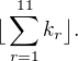kopírovat do textarea $\big\lfloor \sum^{11}_{r=1}k_{r} \big\rfloor .$