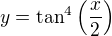 $y=\tan^4\(\frac x2\)$