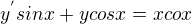 kopírovat do textarea $y^{'}sinx+ycosx=xcox$