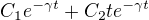 $C_{1}e^{-\gamma t}+C_{2}te^{-\gamma t}$