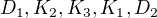 $D_1, K_2, K_3, K_1, D_2$