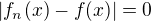 $|f_n(x)-f(x)|=0$