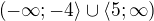 $\left(-\infty;-4\right\rangle\cup\left\langle 5;\infty\right)$
