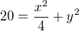 $20=\frac{x^2}{4}+y^2$