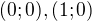 ${(0; 0), (1; 0)}$