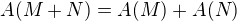 kopírovat do textarea $A(M+N)=A(M)+A(N)$