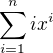 $\sum_{i=1}^{n} i x^i$