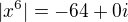 kopírovat do textarea $|x^6|=-64 +0i$