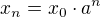 kopírovat do textarea $x_n=x_0\cdot a^{n}$