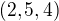 $(2, 5, 4)$