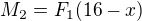 $M_2=F_1(16-x)$