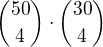 ${50\choose 4}\cdot{30 \choose 4}$