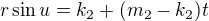 $r\sin u =k_2+(m_2-k_2)t$