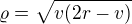 kopírovat do textarea $\varrho=\sqrt{v(2r-v)}$