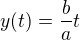 $y(t) = \frac{b}{a}t$