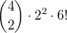 ${4\choose2}\cdot2^2\cdot6!$