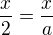 kopírovat do textarea $\frac{x}{2}=\frac{x}{a}$