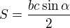 kopírovat do textarea $S=\frac{bc\sin \alpha }{2}$