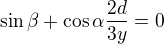 kopírovat do textarea $ \sin \beta +\cos\alpha\frac{2d}{3y}=0$