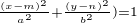 $_{\frac{(x-m)^2}{a^2} + \frac{(y-n)^2}{b^2}) = 1}$