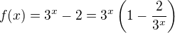 $f(x)=3^{x}-2=3^{x}\(1-\frac{2}{3^x}\)$