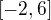$[-2,6]$