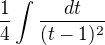 kopírovat do textarea $\frac{1}{4}\int\frac{dt}{(t-1)^{2}}$