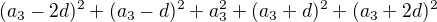 $(a_{3}-2d)^2+(a_{3}-d)^2+a_{3}^2+(a_{3}+d)^2+(a_{3}+2d)^2$