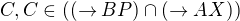 $C, C\in ((\rightarrow BP)\cap (\rightarrow AX))$