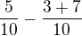 kopírovat do textarea $\frac{5}{10}-\frac{3+7}{10}$