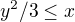 $y^2/3 \leq x$