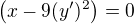kopírovat do textarea $\(x-9(y')^2\)=0$
