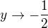 $y\to -\frac{1}{2}$
