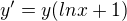 $y'=y(lnx+1)$