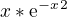 $x*\mathrm{e}^{-x}^{2}$
