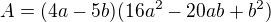 $A=(4a-5b)(16a^2-20ab+b^2)$
