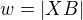$w=|XB|$