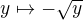 $y \mapsto -\sqrt{y}$