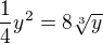 $\frac14y^2=8\sqrt[3]y$