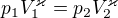$p_1V_1^{\varkappa }=p_2V_2^{\varkappa }$
