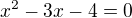 $x^2-3x-4=0$