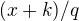 $(x+k)/q$