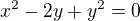 $x^2-2y+y^2=0$