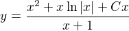 $y=\frac{x^2+x\ln |x|+Cx}{x+1}$