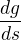 $\frac{dg}{ds}$