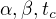 $\alpha ,\beta ,t_c$