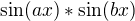 $\sin(ax)*\sin(bx)$