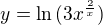 $y=\ln{(3x^{\frac2x})}$