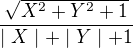 kopírovat do textarea $\frac{\sqrt{X^2+Y^2+1}}{\mid X \mid+\mid Y \mid+1}$